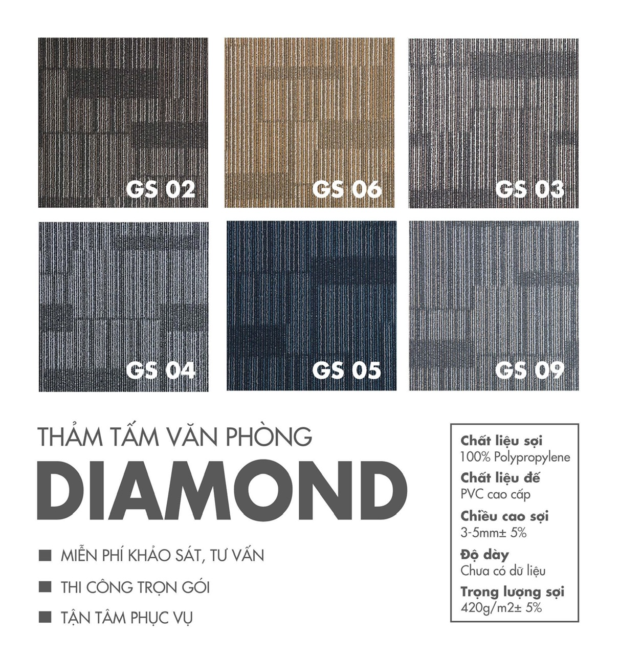 Thảm Tấm 50*50, 25*100